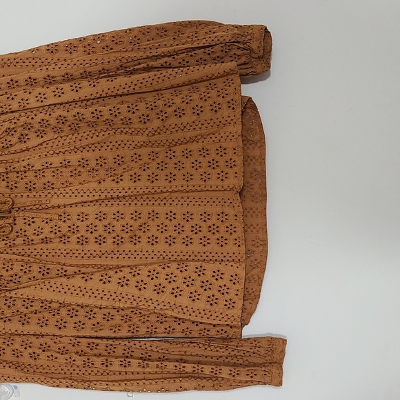 Madewell Eyelet Double Tie Peasant Top Size XS - Picture 3 of 9